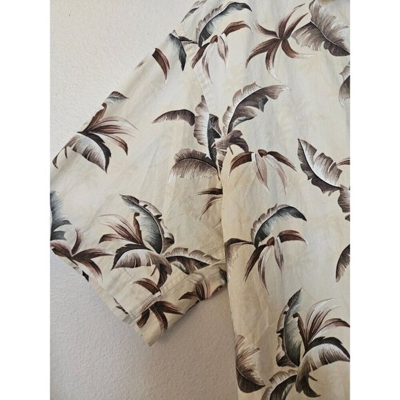 Campia Moda XL Cream Palm Print Hawaiian Shirt – 100% Cotton Island Style - Picture 6 of 11